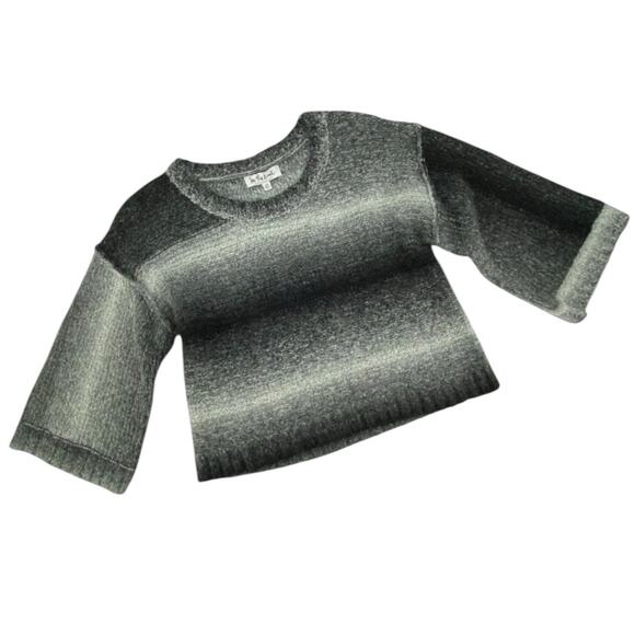 Y2K Vintage Sweater Womens XS Cropped Striped Bell Sleeve Grunge Goblincore Boho - Picture 1 of 5